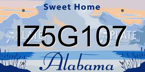 IZ5G107 Alabama License Plate