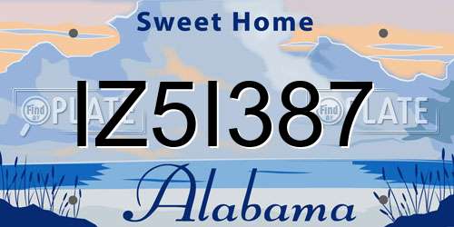 IZ5I387 Alabama License Plate