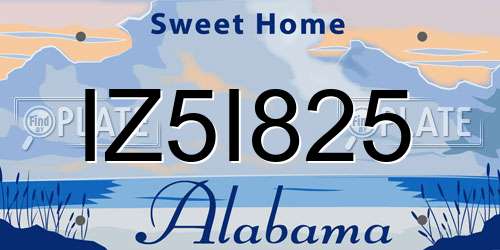 IZ5I825 Alabama License Plate