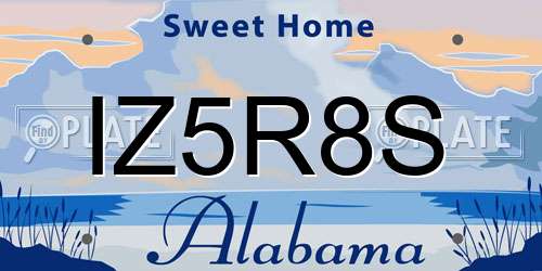 IZ5R8S Alabama License Plate