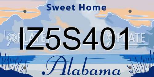IZ5S401 Alabama License Plate