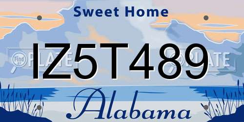 IZ5T489 Alabama License Plate