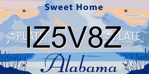 IZ5V8Z Alabama License Plate