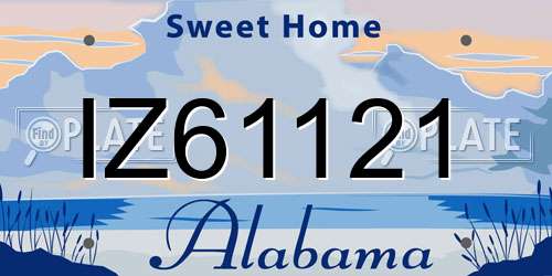 IZ61121 Alabama License Plate