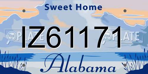IZ61171 Alabama License Plate