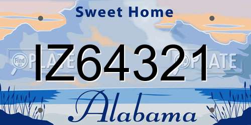 IZ64321 Alabama License Plate