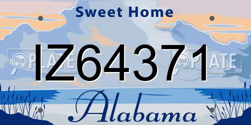 IZ64371 Alabama License Plate