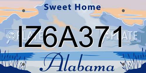 IZ6A371 Alabama License Plate