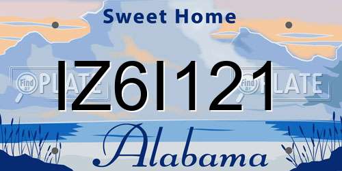 IZ6I121 Alabama License Plate