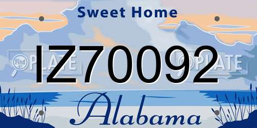 IZ70092 Alabama License Plate