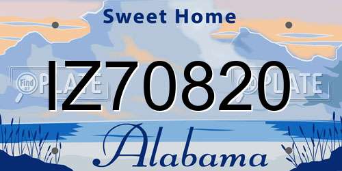 IZ70820 Alabama License Plate