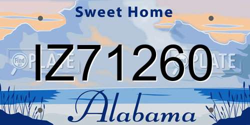 IZ71260 Alabama License Plate