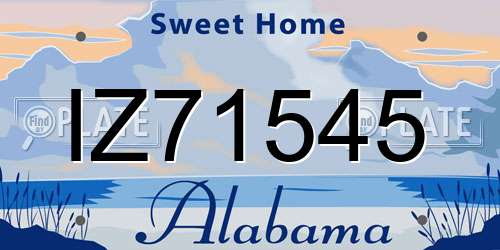 IZ71545 Alabama License Plate