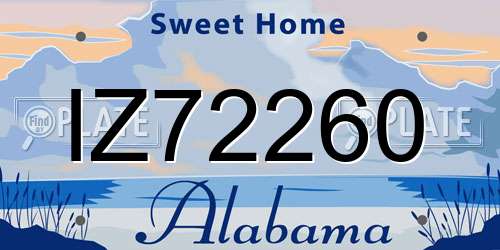 IZ72260 Alabama License Plate