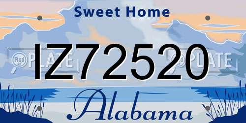 IZ72520 Alabama License Plate