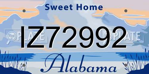 IZ72992 Alabama License Plate