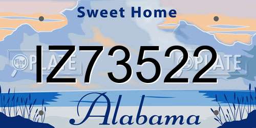 IZ73522 Alabama License Plate