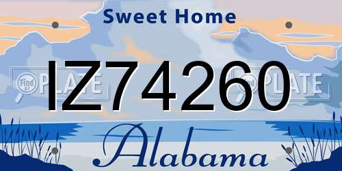 IZ74260 Alabama License Plate