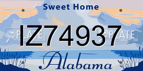 IZ74937 Alabama License Plate