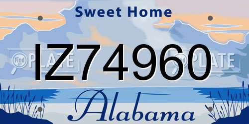 IZ74960 Alabama License Plate