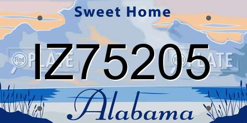 IZ75205 Alabama License Plate