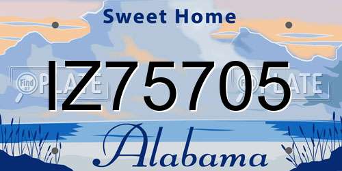 IZ75705 Alabama License Plate