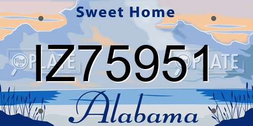 IZ75951 Alabama License Plate