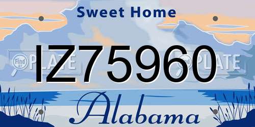 IZ75960 Alabama License Plate