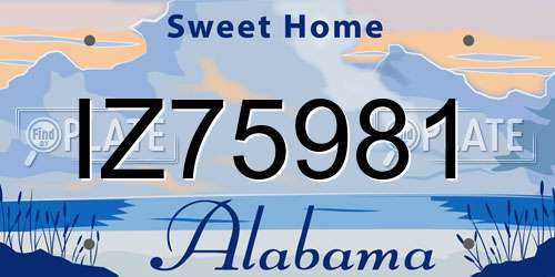 IZ75981 Alabama License Plate