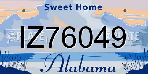 IZ76049 Alabama License Plate