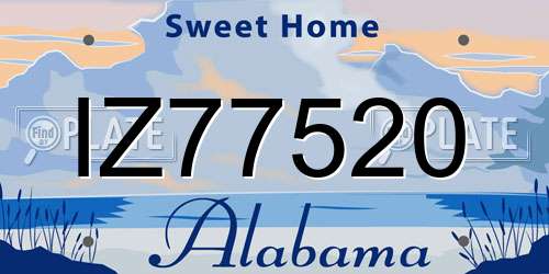 IZ77520 Alabama License Plate