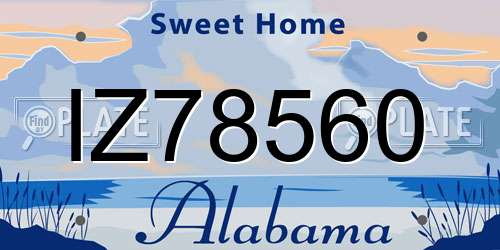 IZ78560 Alabama License Plate