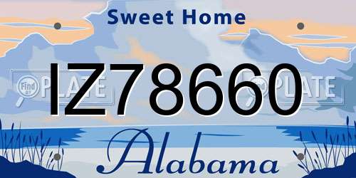 IZ78660 Alabama License Plate