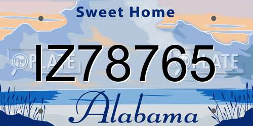 IZ78765 Alabama License Plate