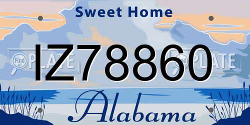 IZ78860 Alabama License Plate