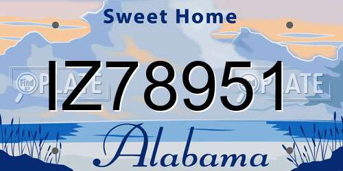IZ78951 Alabama License Plate