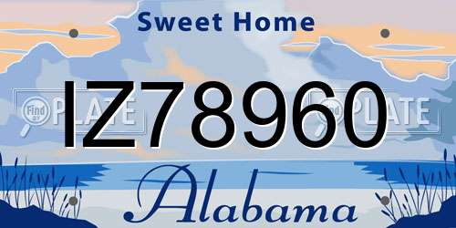 IZ78960 Alabama License Plate