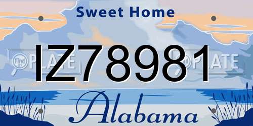 IZ78981 Alabama License Plate