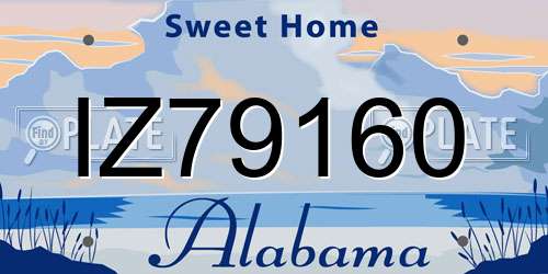 IZ79160 Alabama License Plate