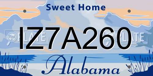 IZ7A260 Alabama License Plate