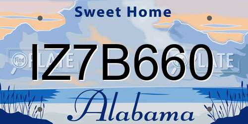IZ7B660 Alabama License Plate