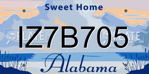 IZ7B705 Alabama License Plate