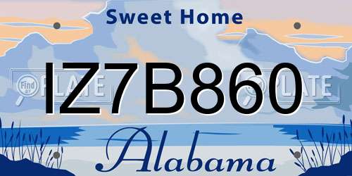 IZ7B860 Alabama License Plate