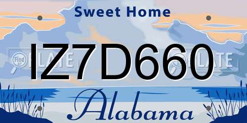 IZ7D660 Alabama License Plate