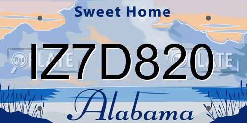 IZ7D820 Alabama License Plate