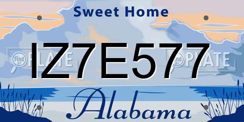 IZ7E577 Alabama License Plate
