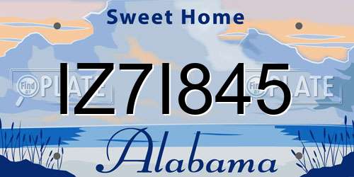 IZ7I845 Alabama License Plate