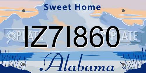 IZ7I860 Alabama License Plate