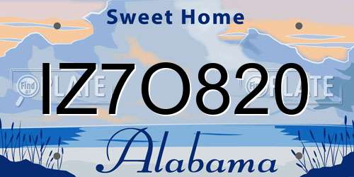 IZ7O820 Alabama License Plate