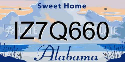 IZ7Q660 Alabama License Plate